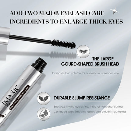 IMAGIC Black Mascara 4D Silk Fiber Waterproof Long Lasting Extension Volume Thick Effet Lengthens Eyelashes Eye Makeup Cosmetics