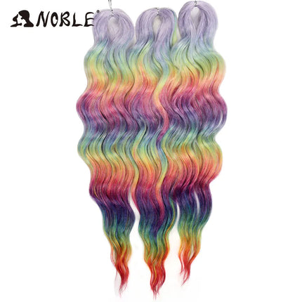 Noble Braiding Hair 300g 24 Inch ANNA Curl Hair Water Wave Twist Crochet Hair Synthetic Rainbow Color Braiding Hair Extensions