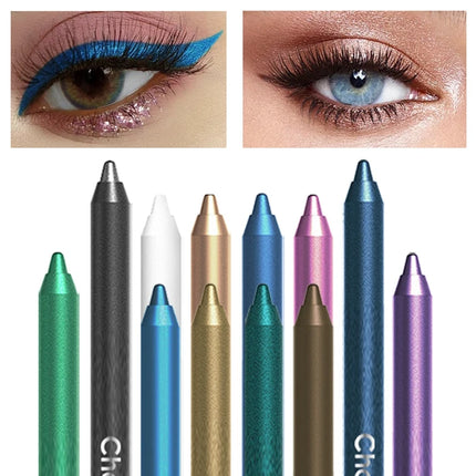 12 Colors Set Glitter & Shimmer Eyeliner Stick Pack - Long-Wearing Blue Tone Eyeliner Pencil with Smooth Application - Versatile