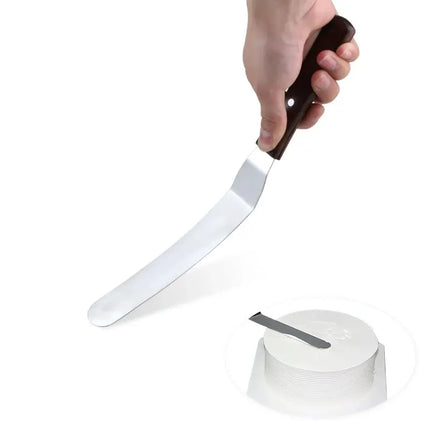 4/6/8/10In Smoother Spatula Cake Knife Stainless Steel With Wood Handle Butter Cream Icing Frosting Kitchen Knife DIY Cake Tools