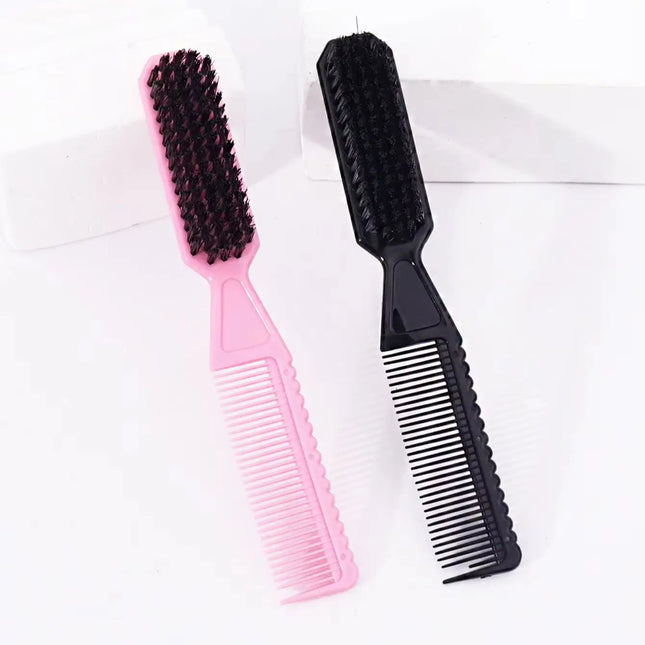 Professional hair comb brush set, dual head design, combing hair smoothly, edge brush cleaning, special for real hair wigs