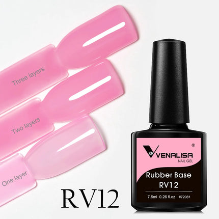 7.5ml Venalisa HEMA Free TPO Free Rubber Base Jelly Pink Soak Off UV LED Gel Polish Semi Permanent Nail Manicure Varnish