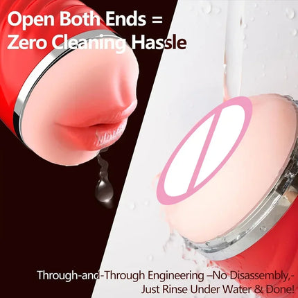 Male Masturbator Blowjob Vagina 2-in-1 Realistic Vagina Sex Toys Masturbation Cup Adult Goods for Men Sex Machine Pocket Pussy