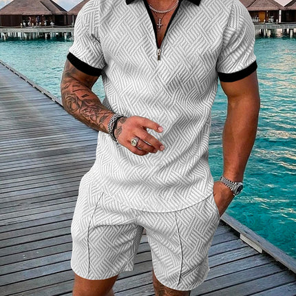 New 3D Digital Printed Men's Fashion Casual Sets Short Sleeve Polo Shirt Suit 2 Pcs Sets Sportwear Male Clothing Ropa Y2k Barata