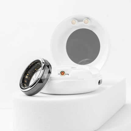 COLMI R11 Ceramic Smart Ring for Men, Fidget Spinner Anxiety Relieve Ring with Charging Case, Health Monitor, 5ATM Waterproof