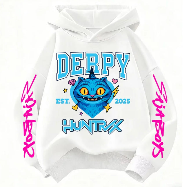 Korean Wave Demon Hunter Cartoon Print Autumn/Winter New Style Children's Hooded Sweatshirt Boys and Girls Casual Loose Top