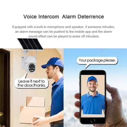 XIAOVV 4G WIFI 6MP Surveillance Smart Security Camera Solar Charging IP65 Waterproof Human Tracking Full Color Night Vision