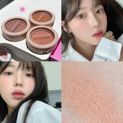 Autumn Winter Cheek Contour Natural Matte Low Saturation Nude Color Korean Cute Girl Monochrome Blush Powder Blusher Palette