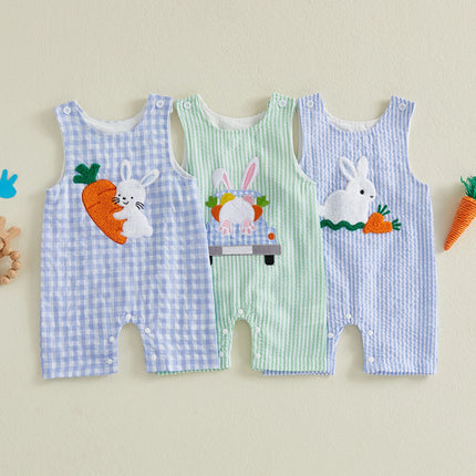 New Baby Boy Romper Cute Embroidered Sleeveless Buttons Short Jumpsuits 2026 Summer Toddler Overalls 0-18M