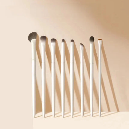 Cloud Porcelain 8-Piece Eyeshadow Brush Set Soft Bristle Blade Edge Eyeshadow Brush Nasal Shadow Brush Eye Makeup Diffusion Brus