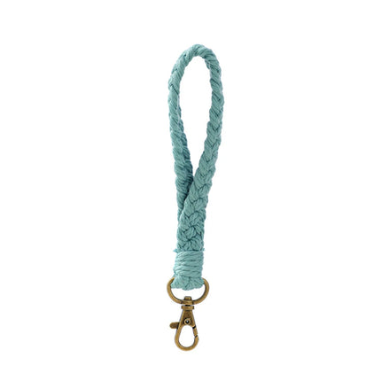 Soft Cotton Rope Keychain Boho Handmade Wristlet Bracelet Key Chain Long Weaving Wrist Lanyard Car Key Holder for Women Gift
