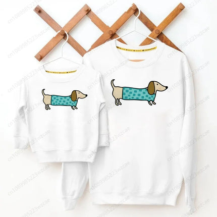 Girls Sweatshirts Kids Boys Dachshund Teckel Funny Cute Dog Animal Printed Hoodies Child Clothing Autumn Long Sleeve Clothes