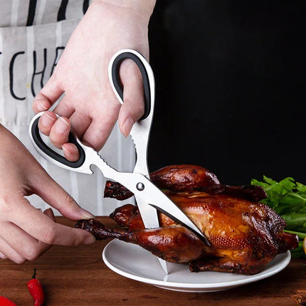 Stainless Steel Kitchen Scissors Household Bone Scissors Chicken Wings Fish Chopper Bottle Opener Walnut Clip Kitchen Tools