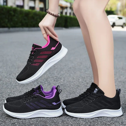 Litfun Women's Casual Sports Shoes Fashion Female Soft Bottom Sneakers Breathable Mesh Running Shoes Leisure Light Flats Shoes