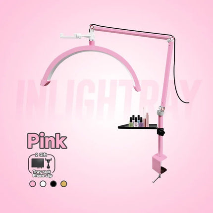 2025 Custom LOGO NEW Half-Moon Ring Light Moon Lamp Makeup Skincare Beauty Tattoo Lash Light Nail Table Facial Bed Clip-on Lamp