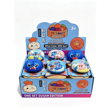 Cartoon Stitch Squishy Bun Fidget Play Toy Slow Rebound Squeeze Toy Mini Steamer Box Pack Kids Cute Collectible Party Present