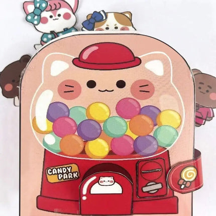 Paper Waffle Quiet Book Colorful Bread Cartoon Busy Book Fried Chicken Handmade Toy Snack Bar Sticker Game.