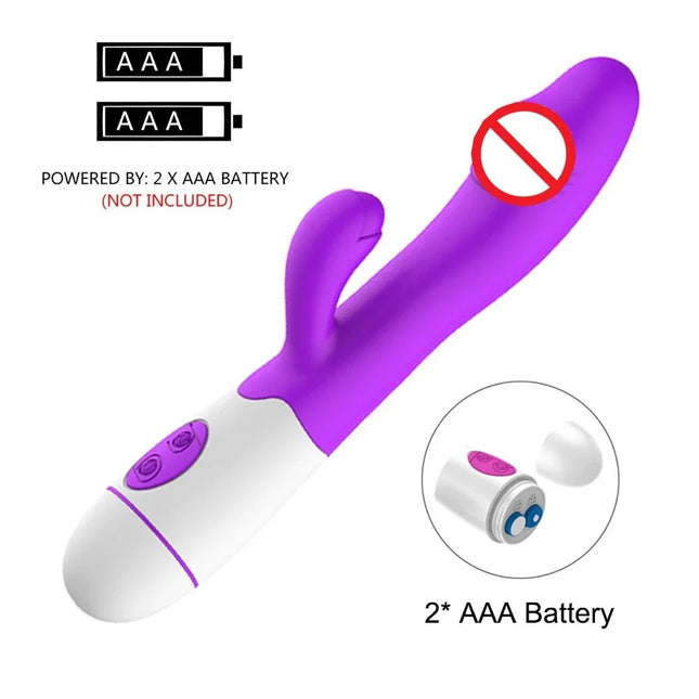 Rabbit Vibrator for Women Vagina G-Spot Vibrator Clit Nipples Stimulator Female Masturbation Battery Powered Sex Toys for Women