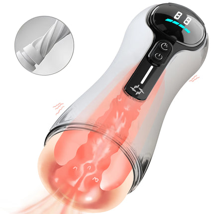 Automatic Adult Sex Toys For Male Sucking Masturbator Cup Realistic Blowjob Vaginal LCD Display Pocket Pussy Adult Sex Toys