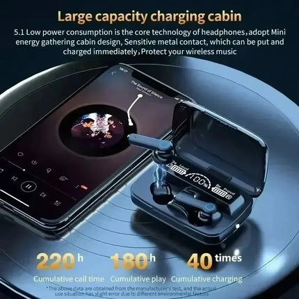 TWS Earphone M19 Intelligente Touch Control Wireless Bluetooth-compatible Headphones Waterproof LED Display With Mic