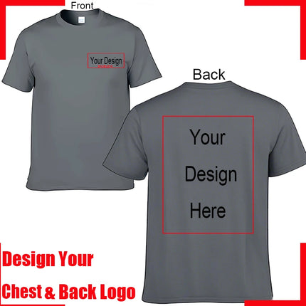 Men's Personalized Cotton T-shirt Custom Text Name Tsihrts Add Your Own Message Fashion men tshirt bigger size 4XL 5XL