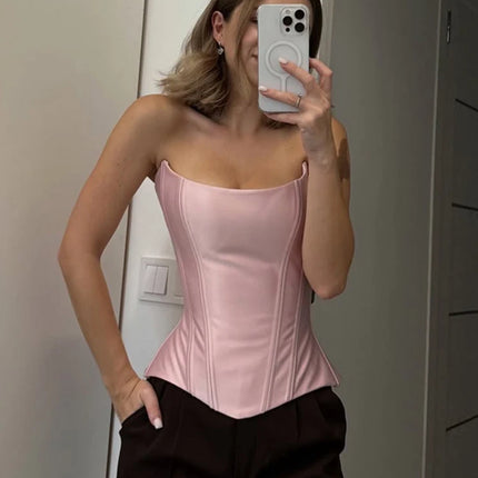 SIsterlinda Chic Irregular Satin Tank Top Women Sexy Low-Cut Sleeveless Patchwork Midnight Party Clubwear Classic Stretch Vest