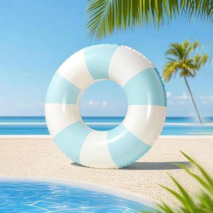 New Swimming Ring, Thickened PVC, Retro Striped Swimming Ring, Lifebuoy, Inflatable Underarm Ring, Floating Ring, 1PC S
