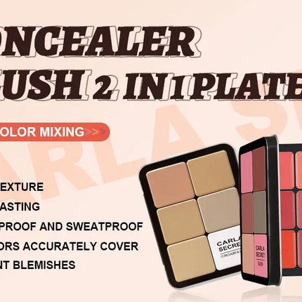 12 Colors Concealer Multi-Purpose Makeup Brightening Not Stuck Powder Contour and Highlighter Palette Bronzer Cream Palette