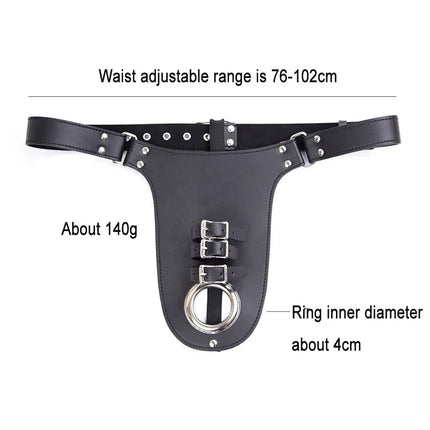Sexy Leather C-Strings Chastity Device Thong with Penis  Men Cock Crotchless Panties Chastity Belt Underwear Sex Lingerie