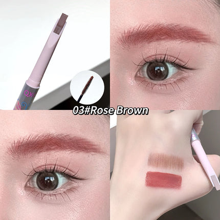 QXQY Dual-Head Eyebrow Pencil And Dye 2-in-1 Natural Color Waterproof Sweat-Resistant Long-Lasting Non-Smudging Eyebrow Makeup