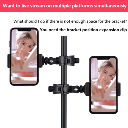 1Set SLR Camera Phone Holder For Circular Lamp Tripod Phone Live Streaming Bracket Automatic Clamping 360 ° Rotating Bracket