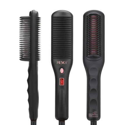 Corded Electric Comb Negative Ion Technology 180-230℃ 1H Auto Shut Off Anti-Frizz Design Hair Straightener Brush for Women