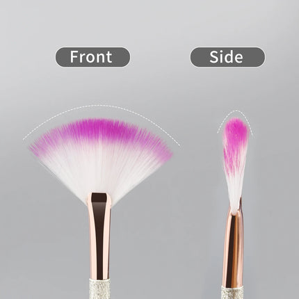 1pcs New Practical Facial Brushes Fan Makeup Brushes Soft Portable Mask Brushes Cosmetic Tools for Ladies Girls Nail Charm Beaut