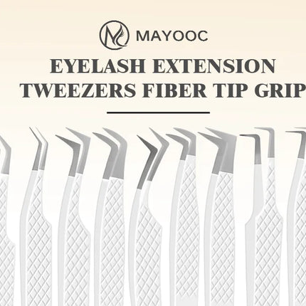 Eyelash Extensions Tweezers  With Fiber Tips Lash Artists High Precision Superhard Anti-Static Tweezer Makeup Tools Custom Logo