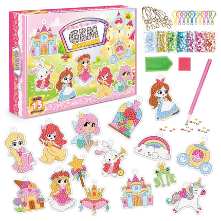 Children's Cartoon Princess Magic Gem - Pirate Diamond Painting - Little Monster Children's Set - Handmade DIY Keychain Sticker