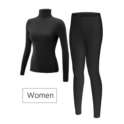 SUJIIN Thermal Underwear Set for Women Men 2024 Winter Crew Neck Thermals Tops Couple Long Johns Anti-Static Set Woman 2 Pieces
