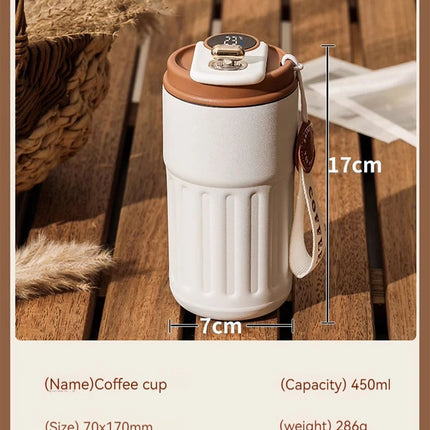 450ML Stainless Steel Thermo Water Bottle LED Temperature Display Coffee Cup Keep Cold and Heat Thermal Mug Travel Vacuum Flask