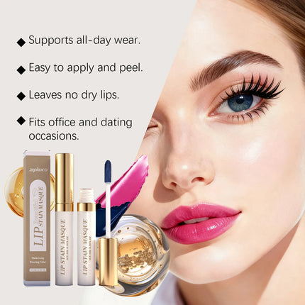 Matte Tear off Lip Gloss Peel off Lip Stain Reveal Long Lasting Waterproof Hydrating Tinted Natural Lip Gloss Makeup 3 Colors