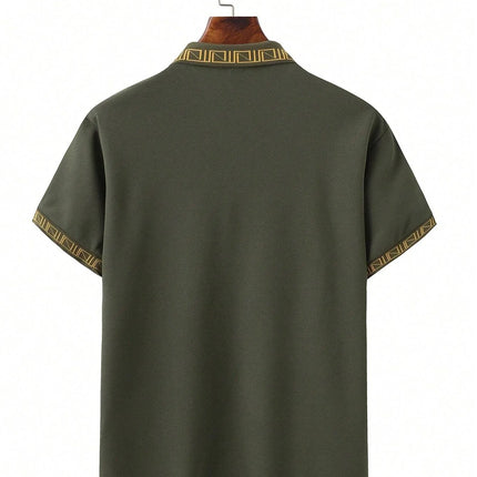 The new men's short-sleeved POLO shirt for summer 2025 features a casual, fashionable, and breathable 3D pattern print