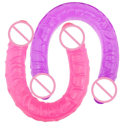 Double Head Realistic Dildo Long Anal Play for Women Men Couple Ended Dildo Flexible Big Penis Adult Sex Toy for Lesbian