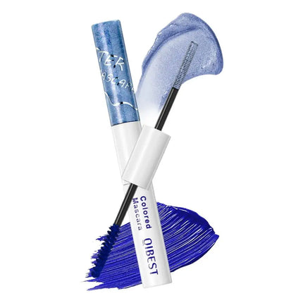 QIBEST Double-Ended Diamond Glitter Mascara Lasting Colored Mascara Eyelashes Pink Blue Green Red Voluminous Mascara Rimel