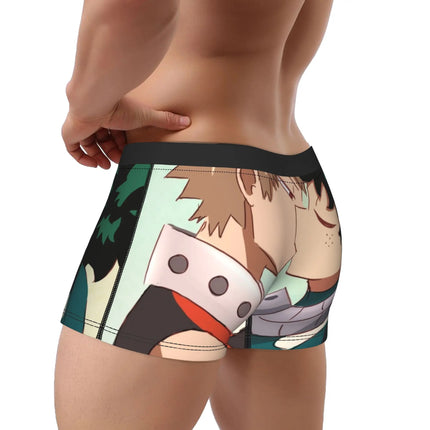 Men's My Hero Academia Anime Long Underwear Deku Bakugo Funny Boxer Briefs Shorts Panties Male Soft Underpants M-XXL