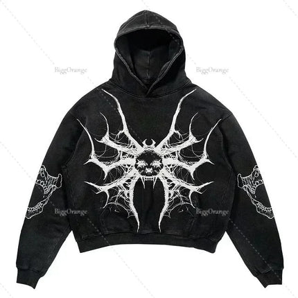 Explosions of New Harajuku Zipper Hooded Sweater Street Men and Women Retro Shirt Sweatshirt Gothic Jacket Hooded Couple Sweater