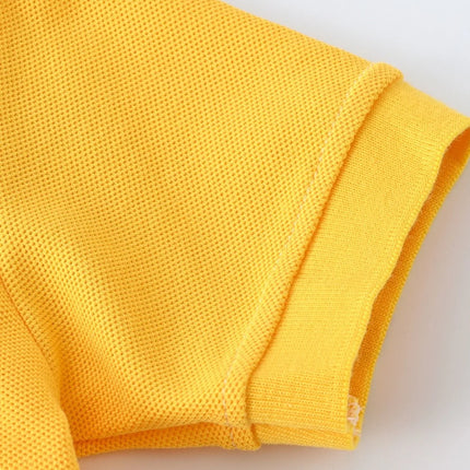 4-Piece Set Summer Boys & Girls Solid Color Short Sleeve T-Shirt Tops, Children's Fashion Collar Short Sleeve Class Uniform