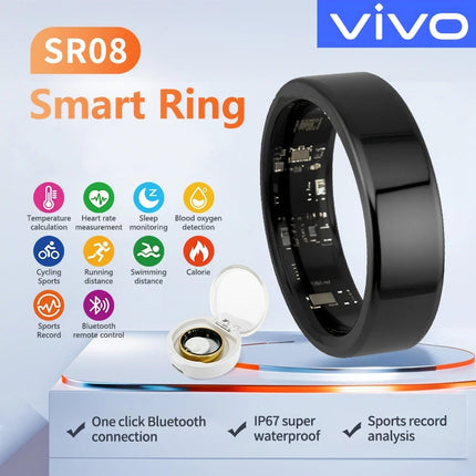 VIVO Smart Ring Men Women SR08 Smart Ring Women Heart Rate Blood Oxygen Multi Sports Modes IP68 5ATM Waterproof 2025 New
