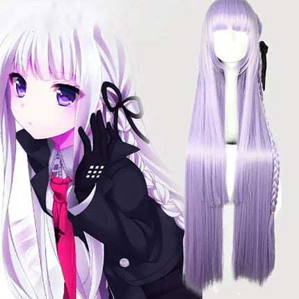 Dangan Ronpa Kyouko Kirigiri Purple Cosplay Wig Long Straight Synthetic Hair Wigs