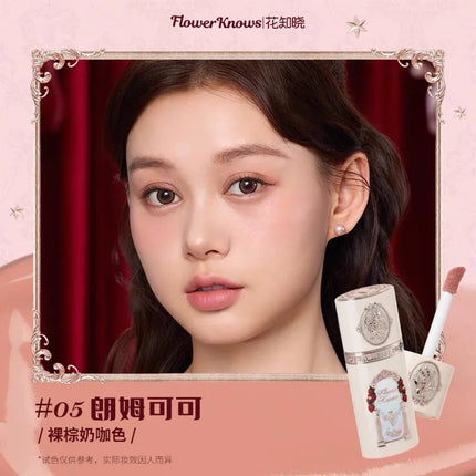Flower Knows Shells Jewel Collection Embossed Silk Satin Blusher Expands Shrink Cheek Vintage Pearl Makeup