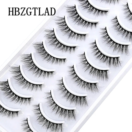 10 Pairs Mink Fake Eyelashes Faux 3D Natural Long False Eyelashes 3d Mink Lashes Soft Fluffy Lashes Extension Makeup Kit Cilios