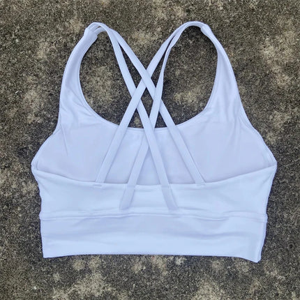 Solid Color Fitness sport Bra Women Cross soft high strength Tight Top Comprehensive Training Gym Yoga Underwear With Chest Pad