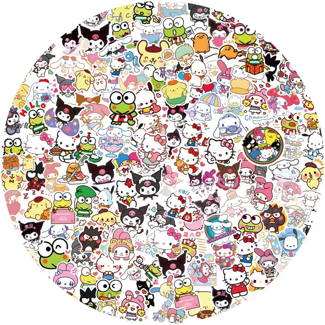 50/100/200pcs Kawaii My Melody Kuromi Hello Kitty Stickers for Kids Girl DIY Stationery Diary Cute Cartoon Sanrio Sticker Decals